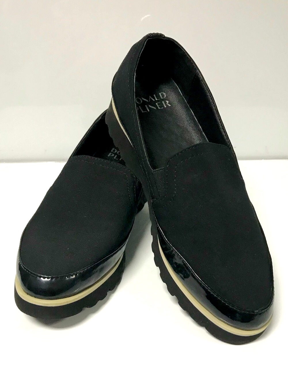 Donald J. Pliner Black Slip-On Loafers
